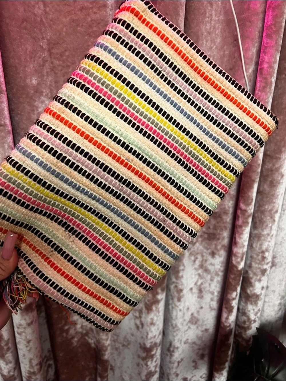 Multicolor Woven Fringe Clutch - Women Bags